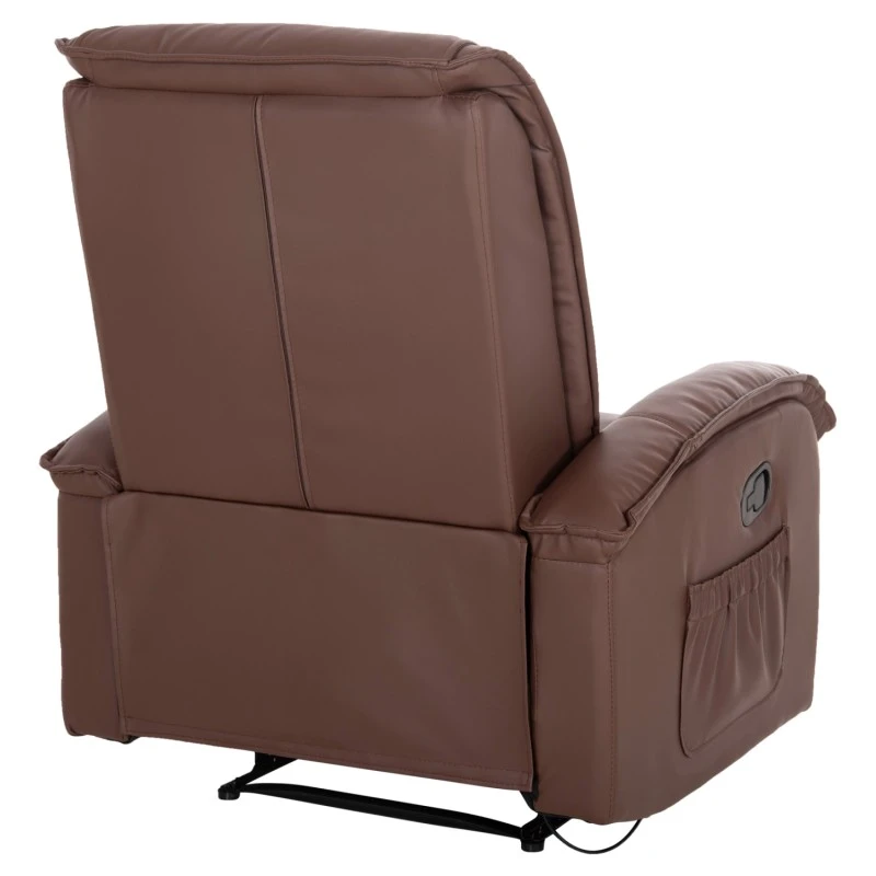 ΠΟΛΥΘΡΟΝΑ RELAX ΜΕ ΜΗΧΑΝΙΣΜΟ MASSAGE ROCCA HM0026.03 PU ΚΑΦΕ ΣΚΟΥΡΟ 80x96x97 εκ.