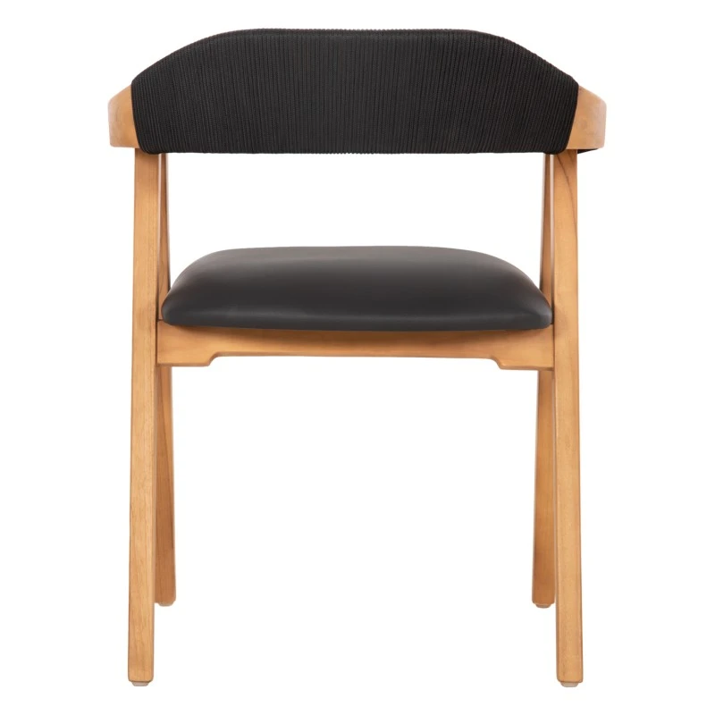 ΠΟΛΥΘΡΟΝΑ RIMINI HM9867.02 ΞΥΛΟ TEAK ΦΥΣΙΚΟ-ΜΑΥΡΟ ΣΧΟΙΝΙ & PU ΚΑΘΙΣΜΑ 60x61x76Υεκ.