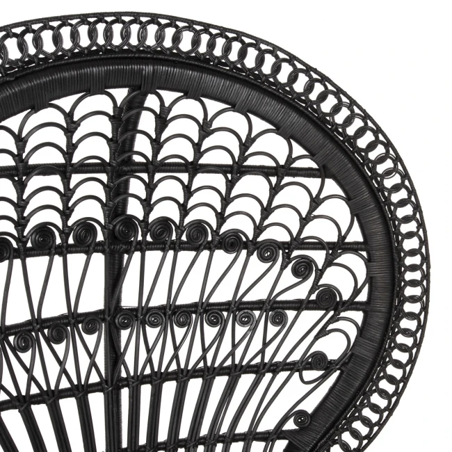 ΠΟΛΥΘΡΟΝΑ ROYAL PEACOCK HM9342.03 RATTAN ΜΑΥΡΟ-ΜΑΞΙΛΑΡΙ ΜΑΥΡΟ 114x72x150Yεκ.