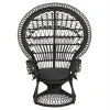 ΠΟΛΥΘΡΟΝΑ ROYAL PEACOCK HM9342.03 RATTAN ΜΑΥΡΟ-ΜΑΞΙΛΑΡΙ ΜΑΥΡΟ 114x72x150Yεκ.