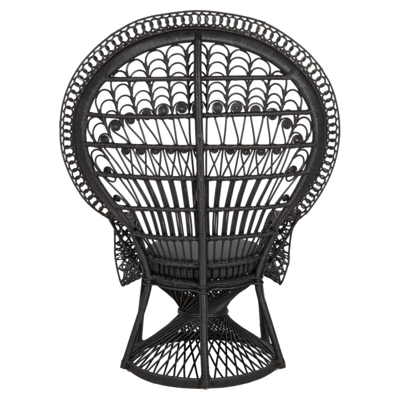 ΠΟΛΥΘΡΟΝΑ ROYAL PEACOCK HM9342.03 RATTAN ΜΑΥΡΟ-ΜΑΞΙΛΑΡΙ ΚΑΦΕ 114x72x150Yεκ.
