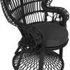 ΠΟΛΥΘΡΟΝΑ ROYAL PEACOCK HM9342.03 RATTAN ΜΑΥΡΟ-ΜΑΞΙΛΑΡΙ ΜΑΥΡΟ 114x72x150Yεκ.