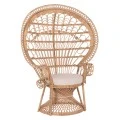 ΠΟΛΥΘΡΟΝΑ ROYAL PEACOCK HM9342 RATTAN ΣΕ ΦΥΣΙΚΟ-ΜΑΞΙΛΑΡΙ ΜΠΕΖ 114x72x150Yεκ.