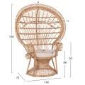 ΠΟΛΥΘΡΟΝΑ ROYAL PEACOCK HM9342 RATTAN ΣΕ ΦΥΣΙΚΟ-ΜΑΞΙΛΑΡΙ ΜΠΕΖ 114x72x150Yεκ.