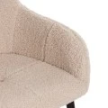 ΠΟΛΥΘΡΟΝΑ SHELLY HM8591.02 ΥΦΑΣΜΑ TEDDY ΛΕΥΚΟ-ΜΑΥΡΑ ΜΕΤΑΛΛΙΚΑ ΠΟΔΙΑ 57x55x87Yεκ.