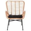 ΠΟΛΥΘΡΟΝΑ ΣΤΥΛ ΜΠΕΡΖΕΡΑΣ ALLEGRA HM5704.11 P.E.RATTAN ΜΠΕΖ-ΜΑΥΡΟ ΜΕΤΑΛΛΟ 66x59x90Υεκ.