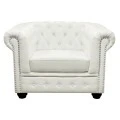 ΠΟΛΥΘΡΟΝΑ T.CHESTERFIELD HM3011.02 ΤΕΧΝΟΔΕΡΜΑ ΛΕΥΚΟ ΜΑΤ 110x90x73 εκ.
