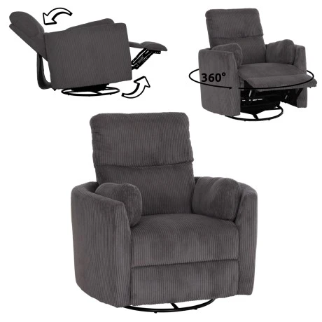 ΠΟΛΥΘΡΟΝΑ ΘΗΛΑΣΜΟΥ/RELAX VELMORA HM3300.01 ΓΚΡΙ ΚΟΤΛΕ ΥΦΑΣΜΑ 100x90x100Υεκ