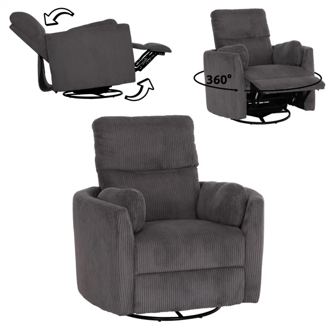 ΠΟΛΥΘΡΟΝΑ ΘΗΛΑΣΜΟΥ/RELAX VELMORA HM3300.01 ΓΚΡΙ ΚΟΤΛΕ ΥΦΑΣΜΑ 100x90x100Υεκ