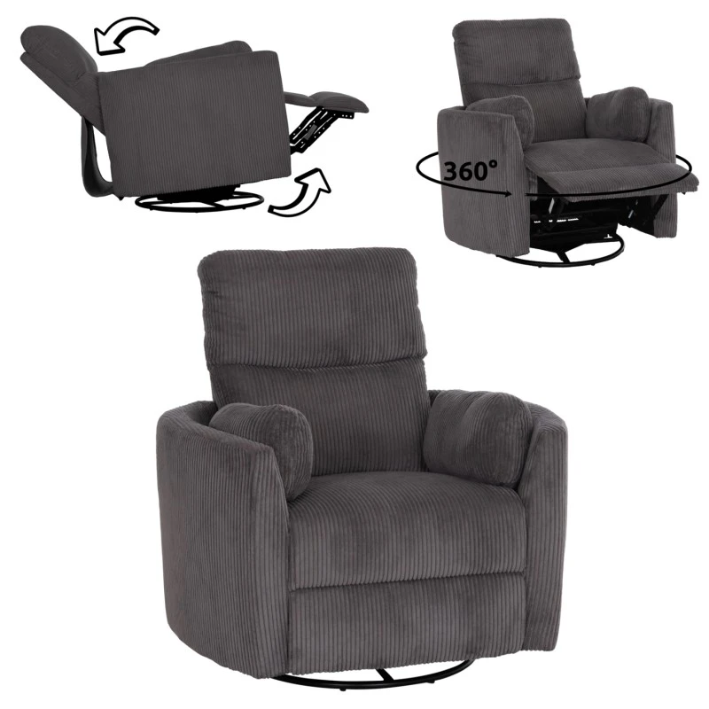 ΠΟΛΥΘΡΟΝΑ ΘΗΛΑΣΜΟΥ/RELAX VELMORA HM3300.01 ΓΚΡΙ ΚΟΤΛΕ ΥΦΑΣΜΑ 100x90x100Υεκ