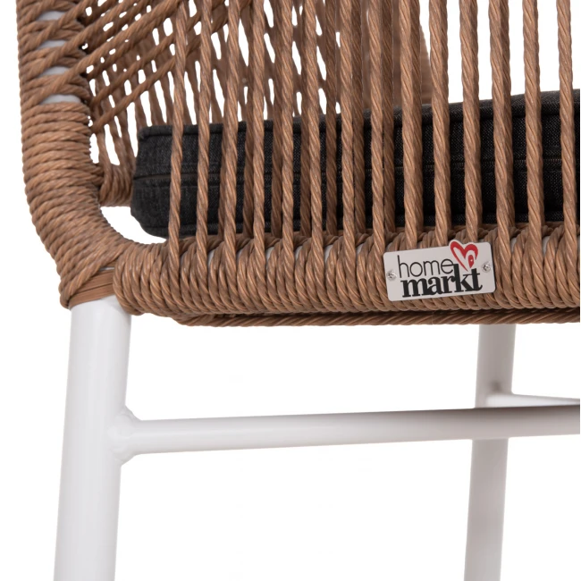 ΠΟΛΥΘΡΟΝΑ TOPIN HM6048.01 ΑΛΟΥΜΙΝΙΟ ΛΕΥΚΟ-P.E. RATTAN ΑΝΟΙΧΤΟ ΚΑΦΕ-ΜΑΞΙΛΑΡΙ ΓΚΡΙ 57x65x84Υ εκ