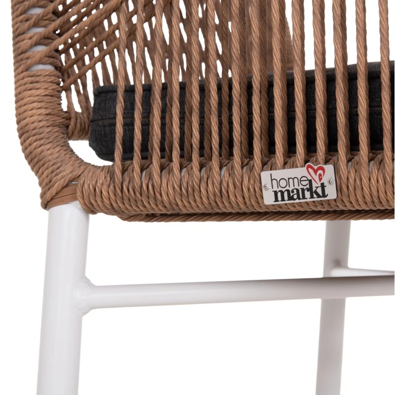 ΠΟΛΥΘΡΟΝΑ TOPIN HM6048.01 ΑΛΟΥΜΙΝΙΟ ΛΕΥΚΟ-P.E. RATTAN ΑΝΟΙΧΤΟ ΚΑΦΕ-ΜΑΞΙΛΑΡΙ ΓΚΡΙ 57x65x84Υ εκ
