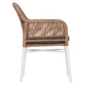 ΠΟΛΥΘΡΟΝΑ TOPIN HM6048.01 ΑΛΟΥΜΙΝΙΟ ΛΕΥΚΟ-P.E. RATTAN ΑΝΟΙΧΤΟ ΚΑΦΕ-ΜΑΞΙΛΑΡΙ ΓΚΡΙ 57x65x84Υ εκ