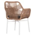 ΠΟΛΥΘΡΟΝΑ TOPIN HM6048.01 ΑΛΟΥΜΙΝΙΟ ΛΕΥΚΟ-P.E. RATTAN ΑΝΟΙΧΤΟ ΚΑΦΕ-ΜΑΞΙΛΑΡΙ ΓΚΡΙ 57x65x84Υ εκ