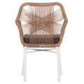 ΠΟΛΥΘΡΟΝΑ TOPIN HM6048.01 ΑΛΟΥΜΙΝΙΟ ΛΕΥΚΟ-P.E. RATTAN ΑΝΟΙΧΤΟ ΚΑΦΕ-ΜΑΞΙΛΑΡΙ ΓΚΡΙ 57x65x84Υ εκ