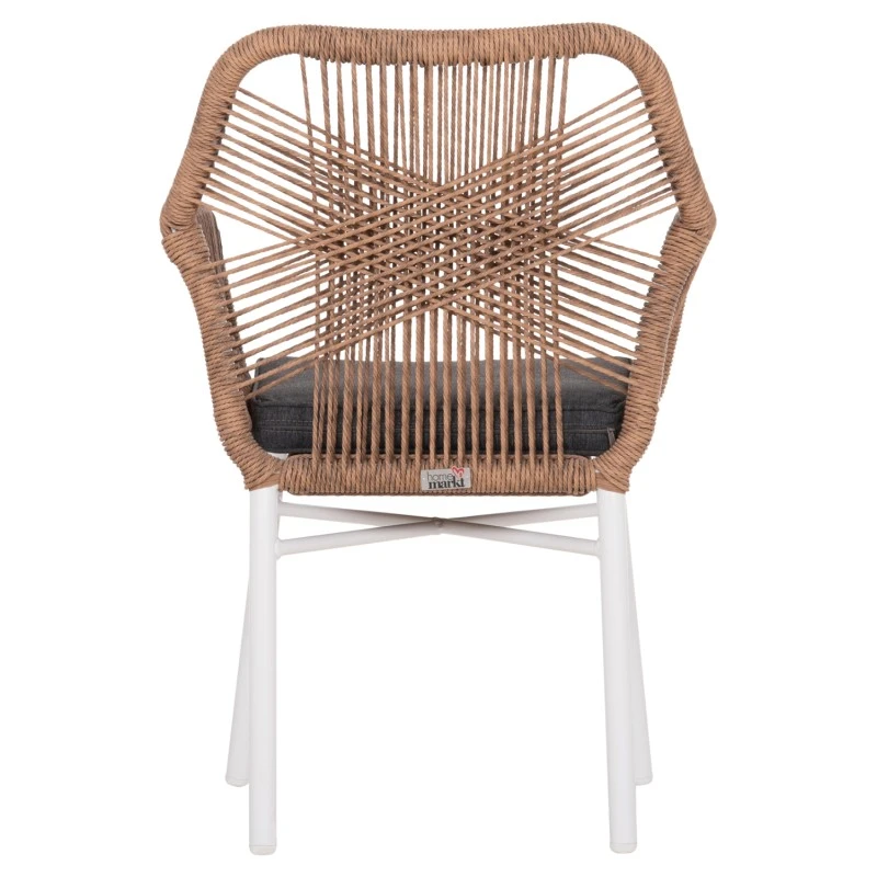 ΠΟΛΥΘΡΟΝΑ TOPIN HM6048.01 ΑΛΟΥΜΙΝΙΟ ΛΕΥΚΟ-P.E. RATTAN ΑΝΟΙΧΤΟ ΚΑΦΕ-ΜΑΞΙΛΑΡΙ ΓΚΡΙ 57x65x84Υ εκ