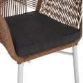 ΠΟΛΥΘΡΟΝΑ TOPIN HM6048.01 ΑΛΟΥΜΙΝΙΟ ΛΕΥΚΟ-P.E. RATTAN ΑΝΟΙΧΤΟ ΚΑΦΕ-ΜΑΞΙΛΑΡΙ ΓΚΡΙ 57x65x84Υ εκ