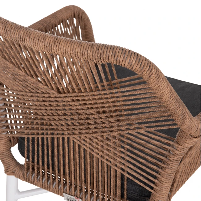 ΠΟΛΥΘΡΟΝΑ TOPIN HM6048.01 ΑΛΟΥΜΙΝΙΟ ΛΕΥΚΟ-P.E. RATTAN ΑΝΟΙΧΤΟ ΚΑΦΕ-ΜΑΞΙΛΑΡΙ ΓΚΡΙ 57x65x84Υ εκ