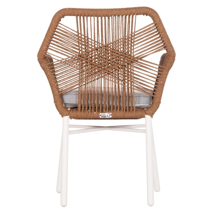 ΠΟΛΥΘΡΟΝΑ TOPIN HM6048.11 ΑΛΟΥΜΙΝΙΟ ΛΕΥΚΟ-P.E. RATTAN ΜΠΕΖ 59x63x81Υεκ