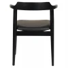 ΠΟΛΥΘΡΟΝΑ ΤΡΑΠΕΖΑΡΙΑΣ CERSEI HM9946.02 RUBBERWOOD & PU ΣΕ ΜΑΥΡΟ 57x54x74Υεκ