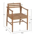 ΠΟΛΥΘΡΟΝΑ ΤΡΑΠΕΖΑΡΙΑΣ ROBIN HM18351 ΞΥΛΟ TEAK & ΣΧΟΙΝΙ VIRO ΦΥΣΙΚΟ 53,5x60x78Υεκ
