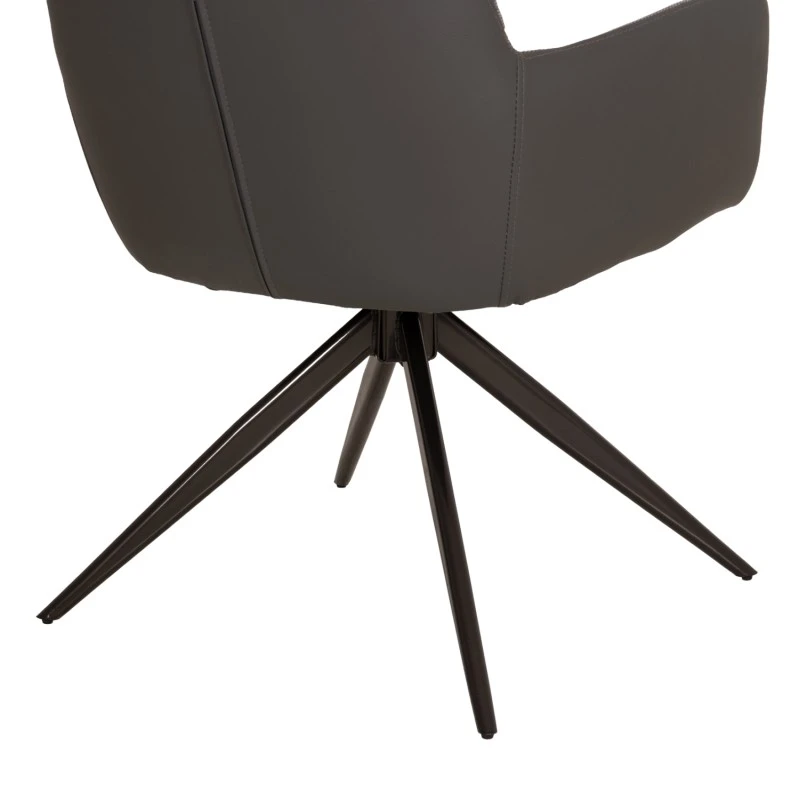 ΠΟΛΥΘΡΟΝΑ ΤΡΑΠΕΖΑΡΙΑΣ VANTER HM18409.01 ΥΦΑΣΜΑ & PU ΓΚΡΙ--ΜΕΤΑΛ.ΠΟΔΙΑ 58x65x84Υεκ.