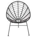 ΠΟΛΥΘΡΟΝΑ ΤΥΠΟΥ ΦΩΛΙΑ ΜΕΤΑΛΛΙΚΗ ALLEGRA HM5458.12 ΜΕ WICKER-ΜΑΥΡΟ 73x78x88Υεκ.