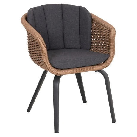 ΠΟΛΥΘΡΟΝΑ VICTUS HM6559.01 ΑΛΟΥΜΙΝΙΟ & OLEFIN ΓΚΡΙ-TWIST WICKER 60x62x76Yεκ