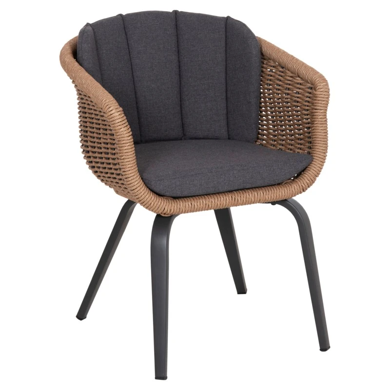 ΠΟΛΥΘΡΟΝΑ VICTUS HM6559.01 ΑΛΟΥΜΙΝΙΟ & OLEFIN ΓΚΡΙ-TWIST WICKER 60x62x76Yεκ
