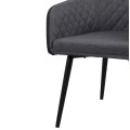 ΠΟΛΥΘΡΟΝΑΚΙ CHARLES HM8522.01 ΜΕ ΥΦΑΣΜΑ ΣΚΟΥΡΟ ΓΚΡΙ PU ΜΑΥΡΟ 57x63x83Υ εκ.