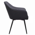 ΠΟΛΥΘΡΟΝΑΚΙ CHARLES HM8522.01 ΜΕ ΥΦΑΣΜΑ ΣΚΟΥΡΟ ΓΚΡΙ PU ΜΑΥΡΟ 57x63x83Υ εκ.