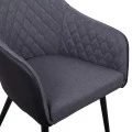 ΠΟΛΥΘΡΟΝΑΚΙ CHARLES HM8522.01 ΜΕ ΥΦΑΣΜΑ ΣΚΟΥΡΟ ΓΚΡΙ PU ΜΑΥΡΟ 57x63x83Υ εκ.