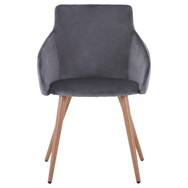 ΠΟΛΥΘΡΟΝΑΚΙ IVY ΒΕΛΟΥΔΟ ΓΚΡΙ ΚΑΙ ΜΕΤΑΛΛΙΚΑ ΠΟΔΙΑ HM8546.01 55x55x80Υ εκ.