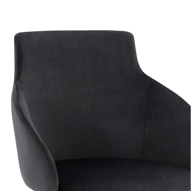 ΠΟΛΥΘΡΟΝΑΚΙ IVY ΒΕΛΟΥΔΟ ΜΑΥΡΟ ΚΑΙ ΜΕΤΑΛΛΙΚΑ ΠΟΔΙΑ HM8546.04 53x55x79 εκ.