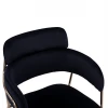 ΠΟΛΥΘΡΟΝΑΚΙ KELSO HM8521.04 ΒΕΛΟΥΔΟ ΜΑΥΡΟ & ΕΠΙΧΡΥΣΟ ΠΟΔΙ 52,5x52x80Υ εκ.