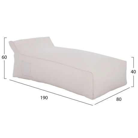 ΠΟΥΦ ΞΑΠΛΩΣΤΡΑ WADELIN HM5774.11 ΜΕ TEXTILINE ΛΕΥΚΟ 190x80x40-60Υ εκ.