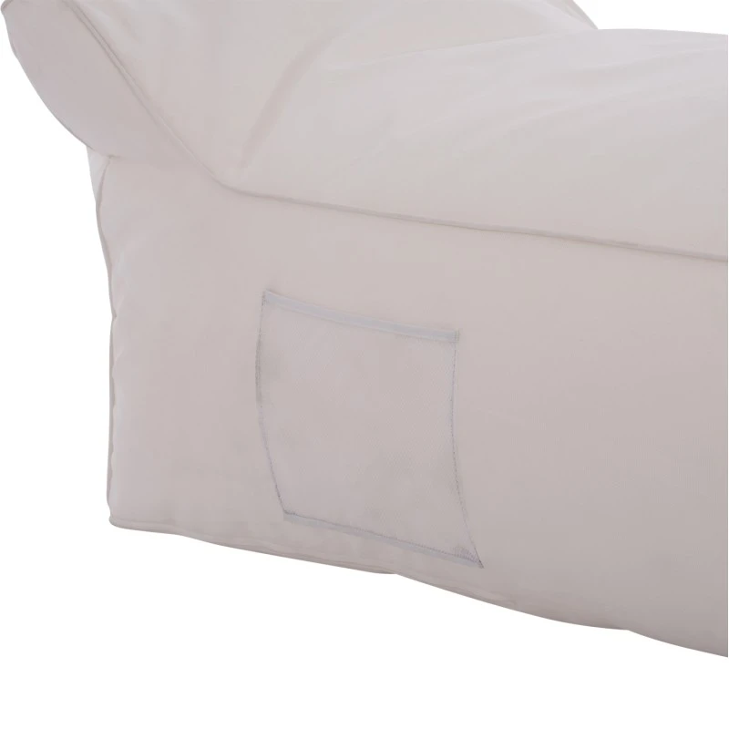 ΠΟΥΦ ΞΑΠΛΩΣΤΡΑ WADELIN HM5774.11 ΜΕ TEXTILINE ΛΕΥΚΟ 190x80x40-60Υ εκ.