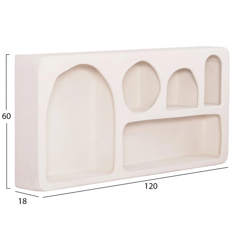 ΡΑΦΙ ΤΟΙΧΟΥ ΣΕΙΡΑ SANTORINI HM18063.01 MDF ΣΕ ΥΠΟΛΕΥΚΟ 120x18x60Υεκ.
