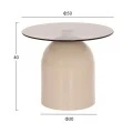 ΣΕΤ 2 ΤΡΑΠΕΖΙΑ ΣΑΛΟΝΙΟΥ BELLINS HM18314.04 ΜΠΕΖ ΜΕΤΑΛ.ΒΑΣΕΙΣ--ΓΥΑΛΙ Φ50εκ & Φ40εκ