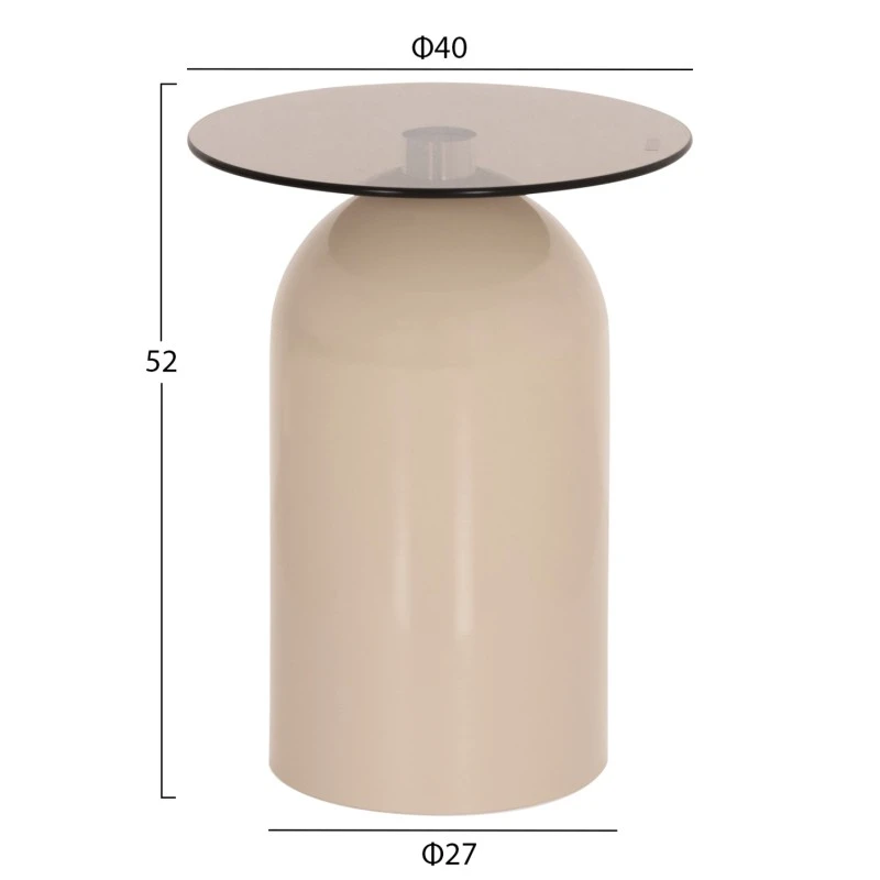 ΣΕΤ 2 ΤΡΑΠΕΖΙΑ ΣΑΛΟΝΙΟΥ BELLINS HM18314.04 ΜΠΕΖ ΜΕΤΑΛ.ΒΑΣΕΙΣ--ΓΥΑΛΙ Φ50εκ & Φ40εκ