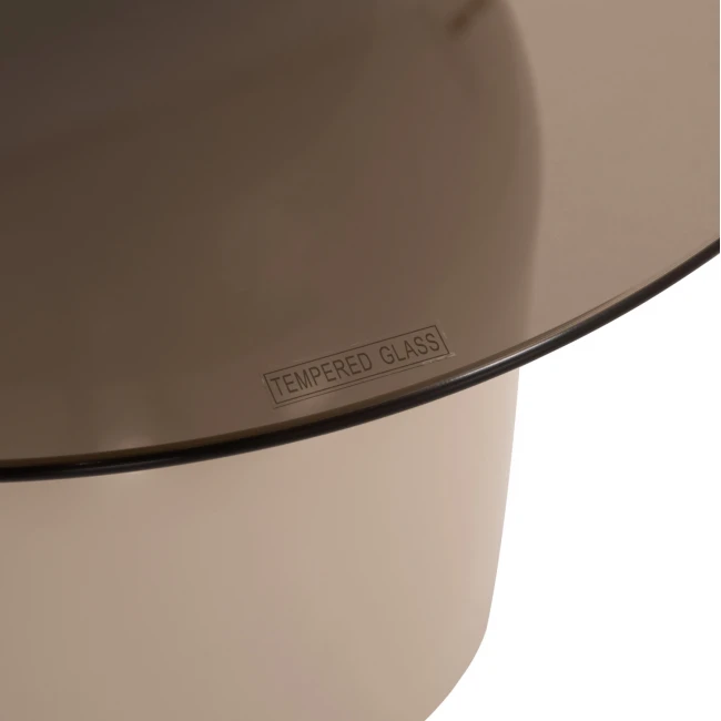 ΣΕΤ 2 ΤΡΑΠΕΖΙΑ ΣΑΛΟΝΙΟΥ BELLINS HM18314.04 ΜΠΕΖ ΜΕΤΑΛ.ΒΑΣΕΙΣ--ΓΥΑΛΙ Φ50εκ & Φ40εκ