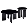 ΣΕΤ 2 ΤΡΑΠΕΖΙΑ ΣΑΛΟΝΙΟΥ FLIX HM18452.02 MDF ΣΕ GLOSSY ΜΑΥΡΟ Φ80 & Φ50εκ