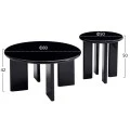 ΣΕΤ 2 ΤΡΑΠΕΖΙΑ ΣΑΛΟΝΙΟΥ FLIX HM18452.02 MDF ΣΕ GLOSSY ΜΑΥΡΟ Φ80 & Φ50εκ