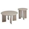 ΣΕΤ 2 ΤΡΑΠΕΖΙΑ ΣΑΛΟΝΙΟΥ FLIX HM18452.05 MDF ΣΕ GLOSSY TAUPE Φ80 & Φ50εκ