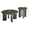 ΣΕΤ 2 ΤΡΑΠΕΖΙΑ ΣΑΛΟΝΙΟΥ FLIX HM18452.07 MDF ΣΕ GLOSSY ΠΡΑΣΙΝΟ Φ80 & Φ50εκ
