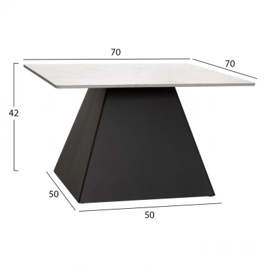 ΣΕΤ 2 ΤΡΑΠΕΖΙΑ ΣΑΛΟΝΙΟΥ QUBER(X) HM18311.02 SINTERED STONE ΤΕΤΡΑΓΩΝΟ--ΒΑΣΕΙΣ ΜΑΥΡΕΣ