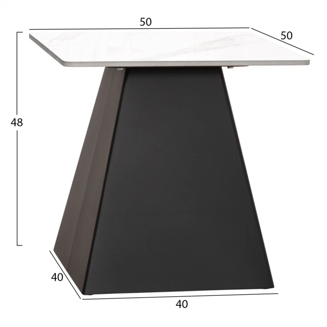 ΣΕΤ 2 ΤΡΑΠΕΖΙΑ ΣΑΛΟΝΙΟΥ QUBER(X) HM18311.02 SINTERED STONE ΤΕΤΡΑΓΩΝΟ--ΒΑΣΕΙΣ ΜΑΥΡΕΣ