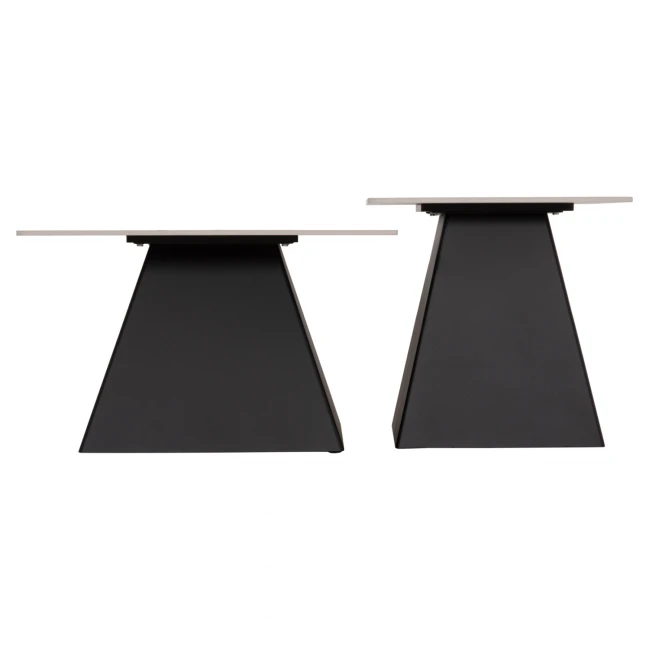 ΣΕΤ 2 ΤΡΑΠΕΖΙΑ ΣΑΛΟΝΙΟΥ QUBER(X) HM18311.02 SINTERED STONE ΤΕΤΡΑΓΩΝΟ--ΒΑΣΕΙΣ ΜΑΥΡΕΣ