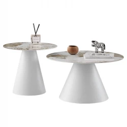 ΣΕΤ 2 ΤΡΑΠΕΖΙΑ ΣΑΛΟΝΙΟΥ RIDGE(X) HM18307.01 SINTERED STONE TOPS--ΒΑΣΕΙΣ ΛΕΥΚΕΣ Φ50 & Φ70 ΣΕΤ 2 ΤΡΑΠΕΖΙΑ ΣΑΛΟΝΙΟΥ RIDGE(X) HM18307.01 SINTERED STONE TOPS--ΒΑΣΕΙΣ ΛΕΥΚΕΣ Φ50 & Φ70