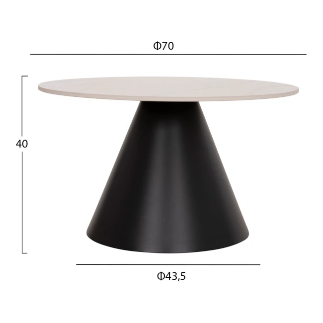 ΤΡΑΠΕΖΙΑ ΣΑΛΟΝΙΟΥ RIDGE(X) HM18307.02 SINTERED STONE TOPS--ΒΑΣΕΙΣ ΜΑΥΡΕΣ Φ50 & Φ70